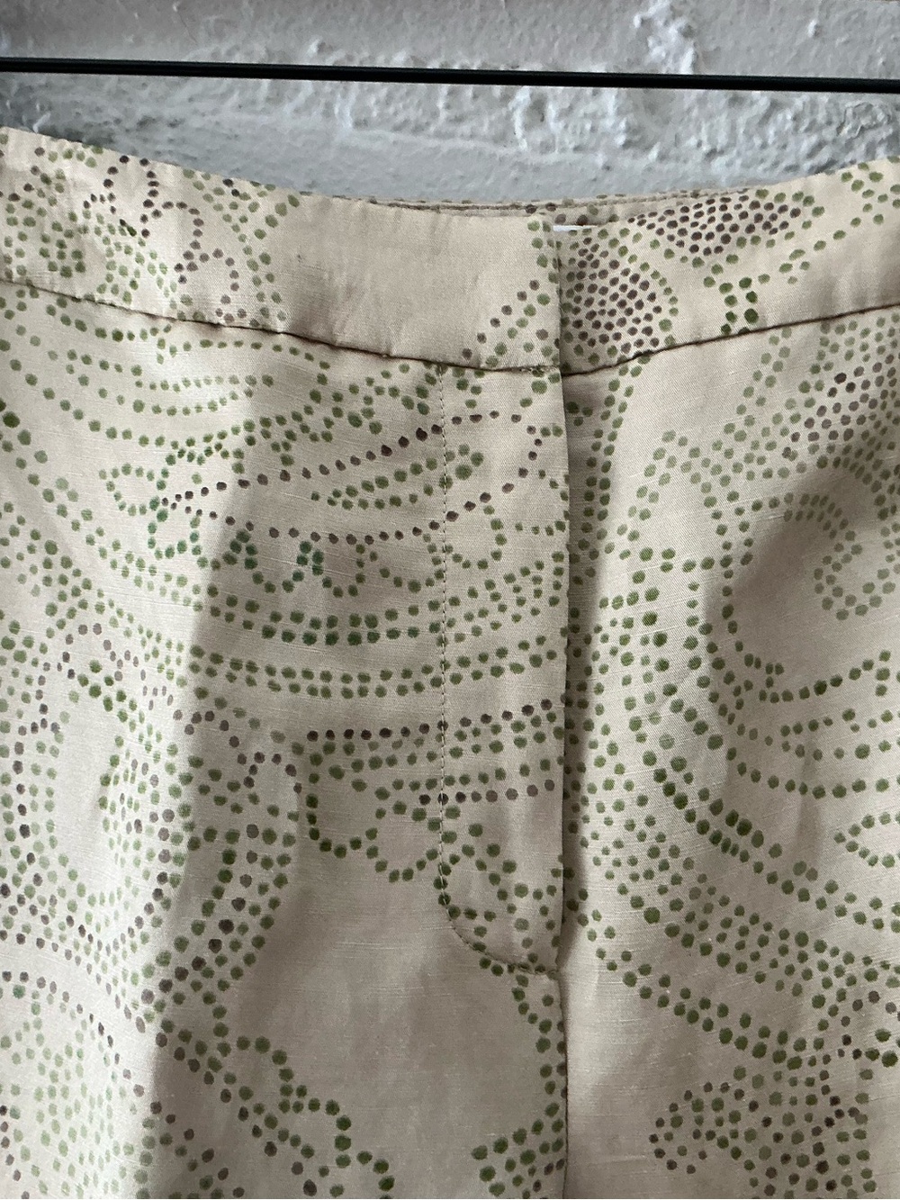 Talbots Heritage Silk Paisley Print Tailored Trouser Pants Beige Tan Career Sz 8 - Picture 2 of 13